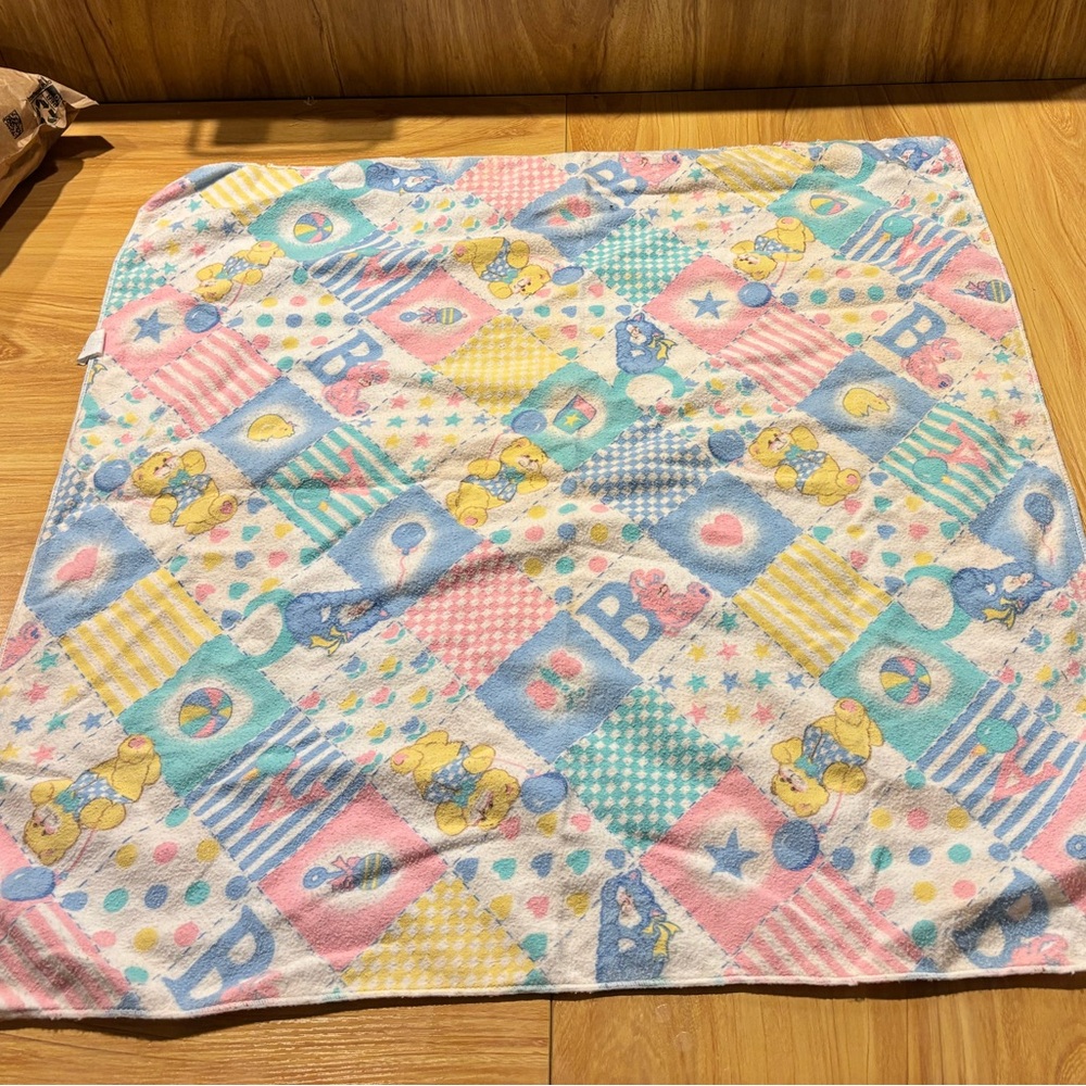 Vintage Colorful Patchwork Baby Blanket